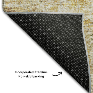 Piper Looms Mayfield Geometric AMF1169 Gold Machine Washable Area Rug Backing Image