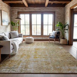 Piper Looms Mayfield Geometric AMF1169 Gold Machine Washable Area Rug Lifestyle Image Feature