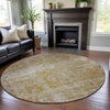 Piper Looms Mayfield Geometric AMF1169 Gold Machine Washable Area Rug Round Lifestyle Image Feature