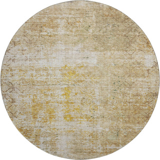 Piper Looms Mayfield Geometric AMF1169 Gold Machine Washable Area Rug Round Main Image