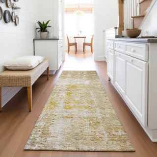 Piper Looms Mayfield Geometric AMF1169 Gold Machine Washable Area Rug Runner Lifestyle Image Feature