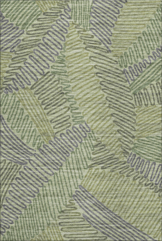 Piper Looms Mayfield Leaves: Tropical Botanical AMF117 Green Machine Washable Area Rug main image