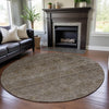 Piper Looms Mayfield Global AMF1170 Brown Machine Washable Area Rug Round Lifestyle Image Feature
