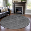 Piper Looms Mayfield Global AMF1170 Gray Machine Washable Area Rug Round Lifestyle Image Feature