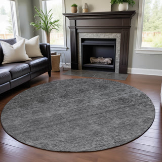 Piper Looms Mayfield Global AMF1170 Gray Machine Washable Area Rug Round Lifestyle Image Feature