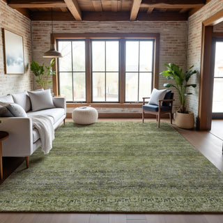 Piper Looms Mayfield Stripes AMF1174 Aloe Machine Washable Area Rug Lifestyle Image Feature