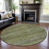 Piper Looms Mayfield Stripes AMF1174 Aloe Machine Washable Area Rug Round Lifestyle Image Feature