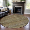 Piper Looms Mayfield Stripes AMF1174 Wheat Machine Washable Area Rug Round Lifestyle Image Feature