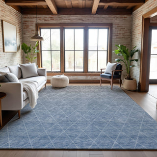 Piper Looms Mayfield Geometric AMF1175 Blue Machine Washable Area Rug Lifestyle Image Feature