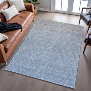 Piper Looms Mayfield Geometric AMF1175 Blue Machine Washable Area Rug Lifestyle Image Feature