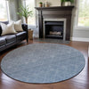 Piper Looms Mayfield Geometric AMF1175 Blue Machine Washable Area Rug Round Lifestyle Image Feature