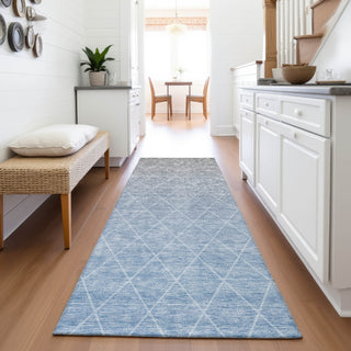 Piper Looms Mayfield Geometric AMF1175 Blue Machine Washable Area Rug Runner Lifestyle Image Feature