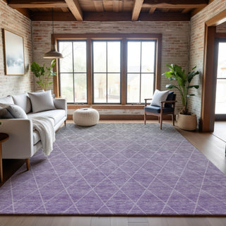 Piper Looms Mayfield Geometric AMF1175 Lavender Machine Washable Area Rug Lifestyle Image Feature