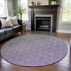 Piper Looms Mayfield Geometric AMF1175 Lavender Machine Washable Area Rug Round Lifestyle Image Feature