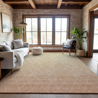 Piper Looms Mayfield Geometric AMF1175 Salmon Machine Washable Area Rug Lifestyle Image Feature
