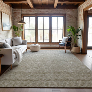 Piper Looms Mayfield Geometric AMF1175 Taupe Machine Washable Area Rug Lifestyle Image Feature