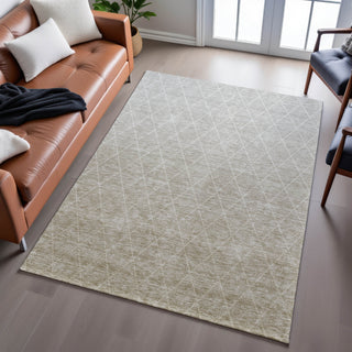 Piper Looms Mayfield Geometric AMF1175 Taupe Machine Washable Area Rug Lifestyle Image Feature