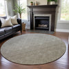 Piper Looms Mayfield Geometric AMF1175 Taupe Machine Washable Area Rug Round Lifestyle Image Feature