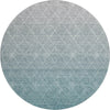Piper Looms Mayfield Geometric AMF1175 Teal Machine Washable Area Rug Round Main Image