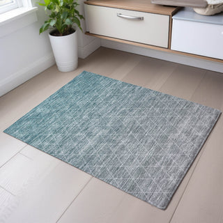 Piper Looms Mayfield Geometric AMF1175 Teal Machine Washable Area Rug Scatter Lifestyle Image Feature