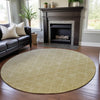 Piper Looms Mayfield Geometric AMF1175 Wheat Machine Washable Area Rug Round Lifestyle Image Feature
