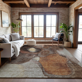 Piper Looms Mayfield Modern AMF1177 Coffee Machine Washable Area Rug Lifestyle Image Feature