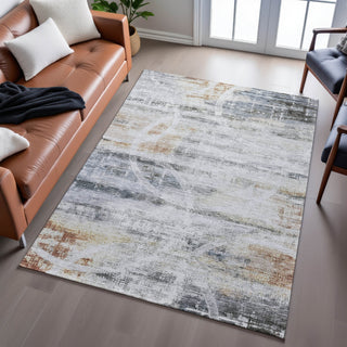 Piper Looms Mayfield Geometric AMF1178 Silver Machine Washable Area Rug Lifestyle Image Feature