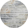 Piper Looms Mayfield Geometric AMF1178 Silver Machine Washable Area Rug Round Main Image