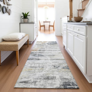 Piper Looms Mayfield Geometric AMF1178 Silver Machine Washable Area Rug Runner Lifestyle Image Feature