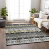 Piper Looms Mayfield Tribal Diamond AMF118 Gray Machine Washable Area Rug Lifestyle Image Feature