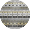 Piper Looms Mayfield Tribal Diamond AMF118 Gray Machine Washable Area Rug Round Main Image