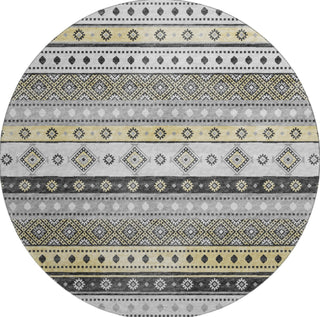 Piper Looms Mayfield Tribal Diamond AMF118 Gray Machine Washable Area Rug Round Main Image