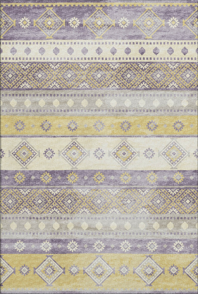 Piper Looms Mayfield Tribal Diamond AMF118 Purple Machine Washable Area Rug main image