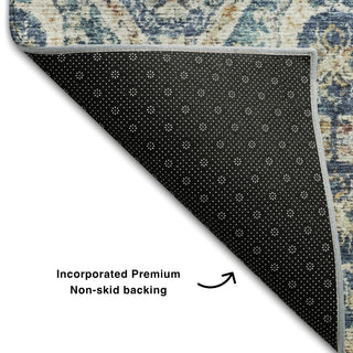 Piper Looms Mayfield Global AMF1181 Denim Machine Washable Area Rug Backing Image