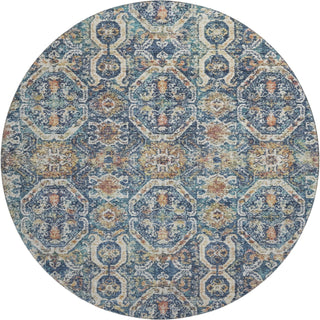 Piper Looms Mayfield Global AMF1181 Denim Machine Washable Area Rug Round Main Image