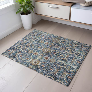 Piper Looms Mayfield Global AMF1181 Denim Machine Washable Area Rug Scatter Lifestyle Image Feature