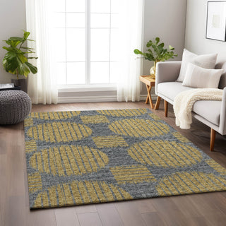 Piper Looms Mayfield Geometric Circles AMF119 Gilded Machine Washable Area Rug Lifestyle Image Feature