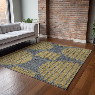 Piper Looms Mayfield Geometric Circles AMF119 Gilded Machine Washable Area Rug Lifestyle Image Feature