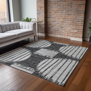 Piper Looms Mayfield Geometric Circles AMF119 Gray Machine Washable Area Rug Lifestyle Image Feature