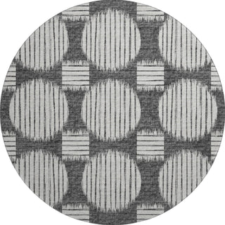 Piper Looms Mayfield Geometric Circles AMF119 Gray Machine Washable Area Rug Round Main Image