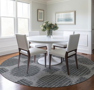Piper Looms Mayfield Geometric Circles AMF119 Shadow Machine Washable Area Rug Round Lifestyle Image Feature
