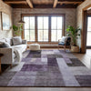 Piper Looms Mayfield Squares AMF1190 Eggplant Machine Washable Area Rug Lifestyle Image Feature