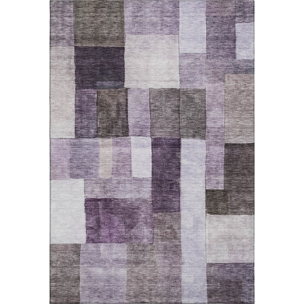 Piper Looms Mayfield Squares AMF1190 Eggplant Machine Washable Area Rug main image