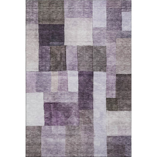 Piper Looms Mayfield Squares AMF1190 Eggplant Machine Washable Area Rug main image
