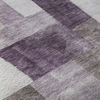 Piper Looms Mayfield Squares AMF1190 Eggplant Machine Washable Area Rug Swatch Image