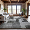 Piper Looms Mayfield Squares AMF1190 Pewter Machine Washable Area Rug Lifestyle Image Feature