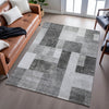 Piper Looms Mayfield Squares AMF1190 Pewter Machine Washable Area Rug Lifestyle Image Feature