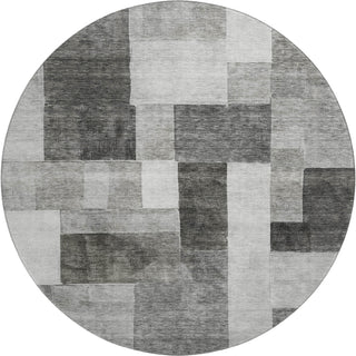 Piper Looms Mayfield Squares AMF1190 Pewter Machine Washable Area Rug Round Main Image