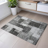 Piper Looms Mayfield Squares AMF1190 Pewter Machine Washable Area Rug Scatter Lifestyle Image Feature
