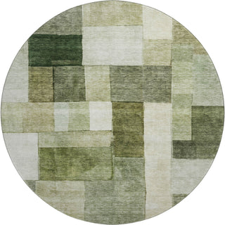 Piper Looms Mayfield Squares AMF1190 Sage Machine Washable Area Rug Round Main Image